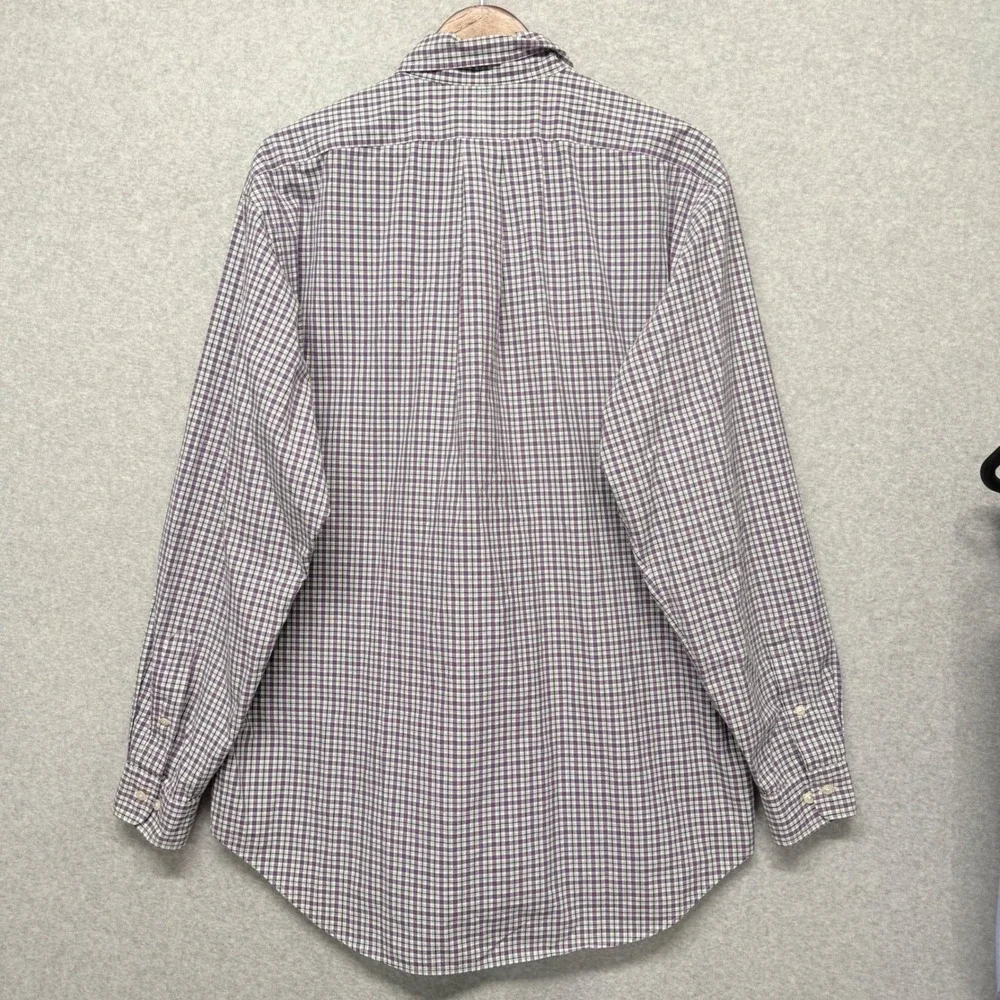 Ralph Lauren Button‎ Down Mens L Purple Green Plaid Classic Fit Long Sleeve Pony